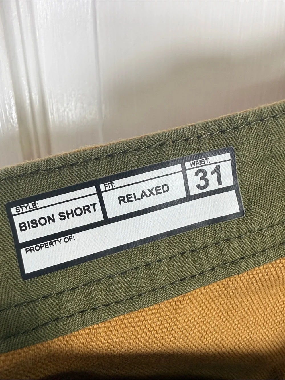 Bison Strong Boson Heavyweight Canvas 9” Shorts in Bronze NEW M400 Sz 31